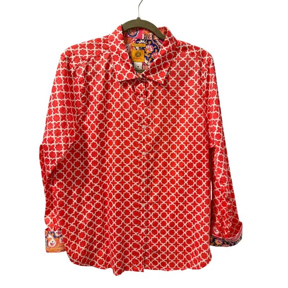 Ruby Rd. Wrinkle Resistant Button-Up Shirt Size 16 100% Cotton multi white blous - Picture 5 of 12